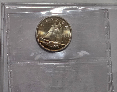 1964 10 cent Graded PL-65