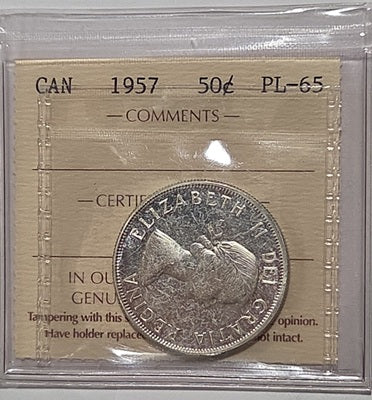 1957 50 cent Graded PL-65 image 0