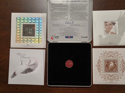 2000 Canada Post Millennium Official Keepsake with Dove Token & Stamps image 0
