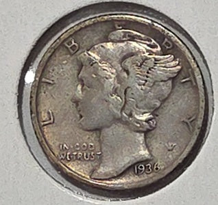 U.S. 1936 S 10 Cent Mercury Dime image 2