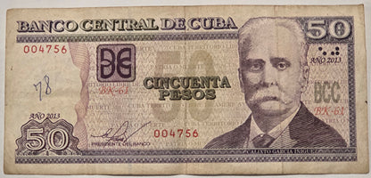 Cuba 50 Peso Banknote 2013 Series 004756 image 1