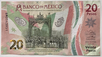 Mexico 20 Pesos Banknote 6 Jun 2022 Issue image 0