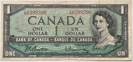 $1.00 Banknote 1954 Beattie-Rasminsky - IM0399390 image 0