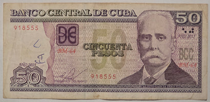 Cuba 50 Peso Banknote 2015 Series 918555 image 1